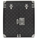 ルイヴィトン 小物 ネオ ボワット マン モントル ブラック 時計ケース 収納ボックス ミラー付き 黒 グレー 中古