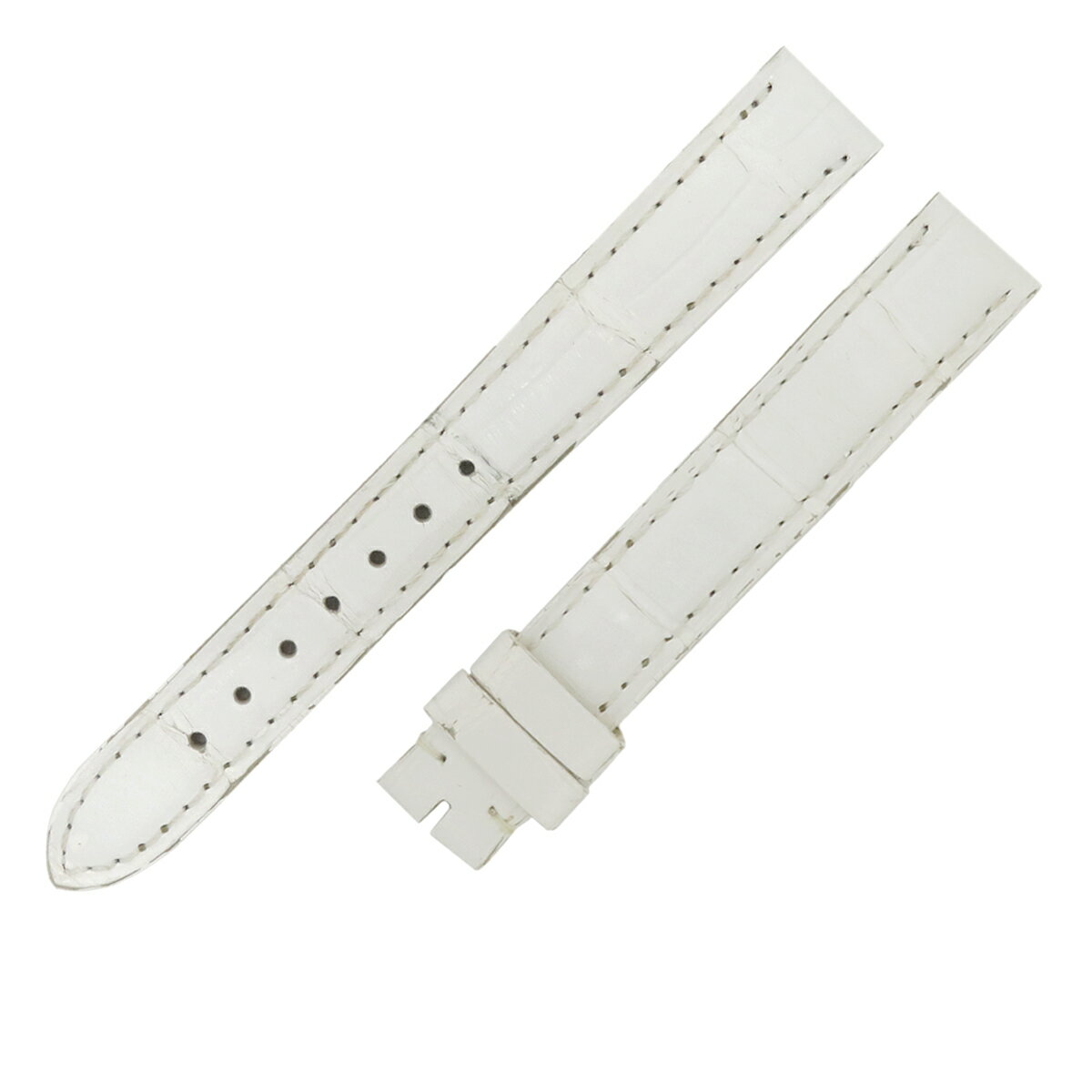 カルティエ 腕時計パーツ クロコダイル ホワイト 純正 クロコ 尾錠用 替え バンド ベルト ストラップ 13mm 白 ホワイト 中古