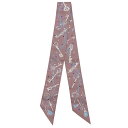 エルメス スカーフ ツイリー シルク ブラウン未使用【LES CLES A POIS/レ クレ ア ポア】 中古