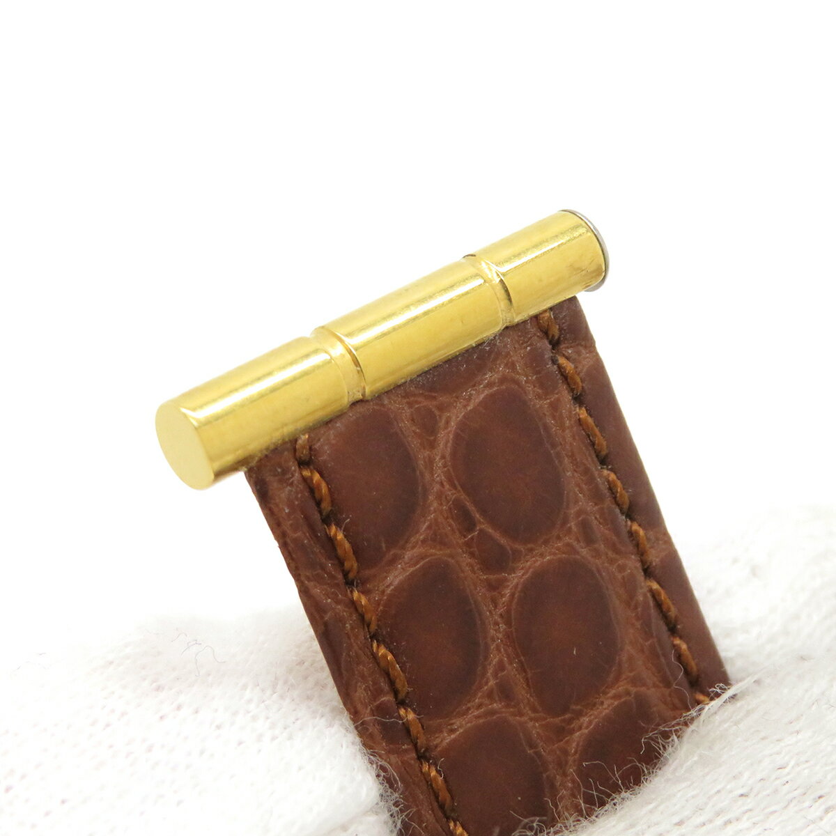 ブシュロン 腕時計パーツ リフレ用 クロコバンド クロコダイル ブラウン 純正 替え ベルト ストラップ 本革 純正GP製バックル付き 17mm ブラウン 茶 中古