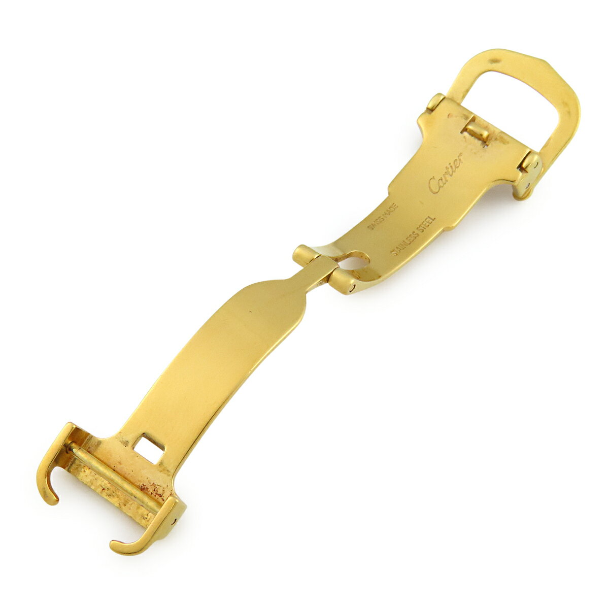 カルティエ 腕時計パーツ 純正 12mm幅 GP ゴールド フォールディング Dバックル パーツ 替え 交換 予備 部品 イエローGP 中古