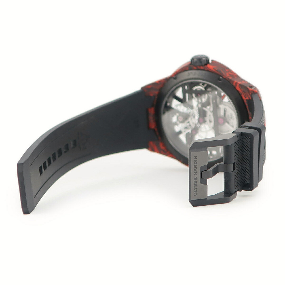 ユリスナルダン ニュー エグゼクティブ スケルトン X マグマ 3713-260/MAGMA レッド スケルトン バー 手巻き