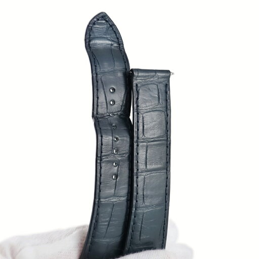 カルティエ 腕時計パーツ 純正 パシャ 41mm用 クロコバンド クロコダイル ネイビー 尾錠用 ベルト 純正 パーツ付き マットクロコ 21mm ネイビー 紺 中古