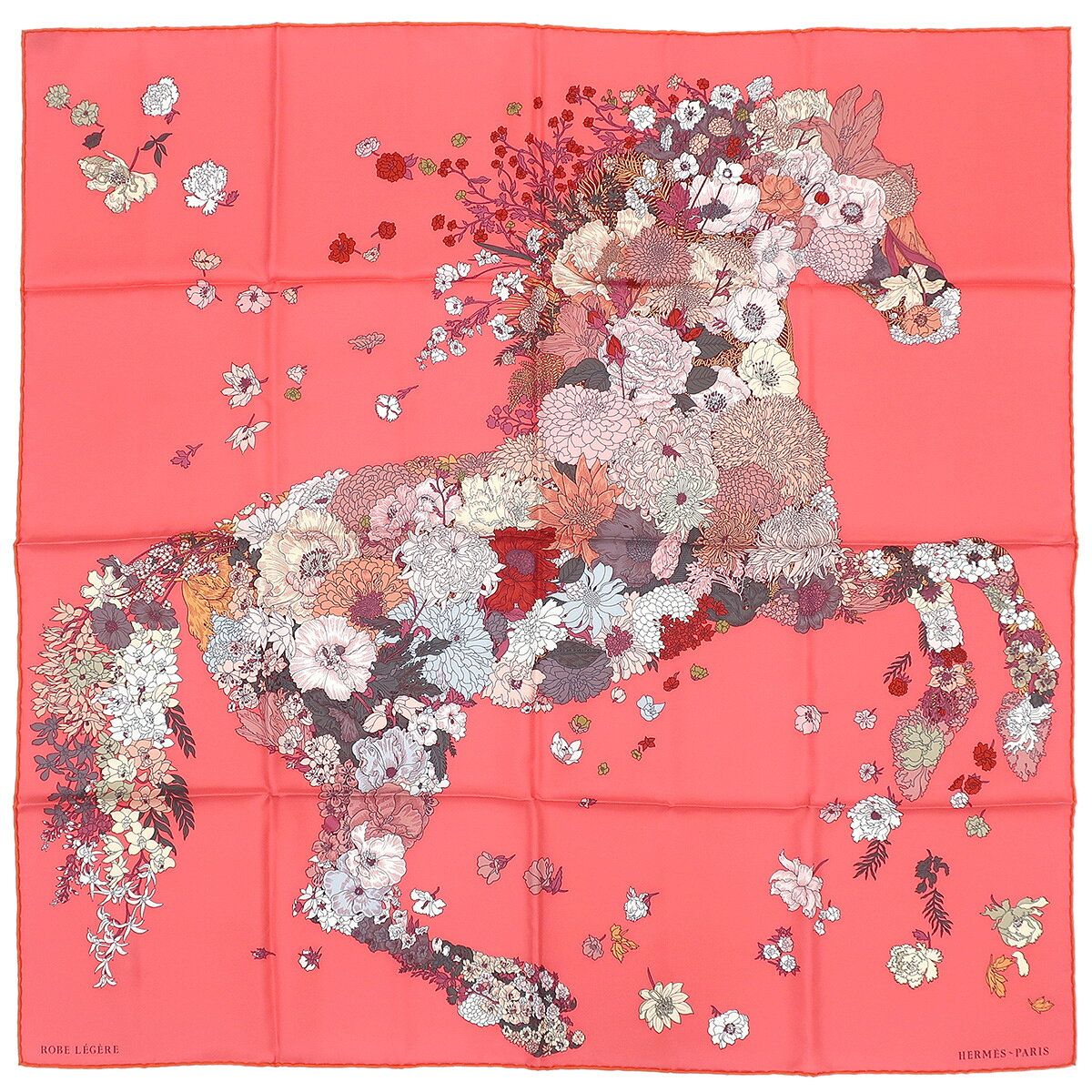 【楽天スーパーSALE】エルメス スカーフ カレ90 CARRE シルク ピンク 【ROBE LEGERE/ローブ レジェール】 中古のサムネイル