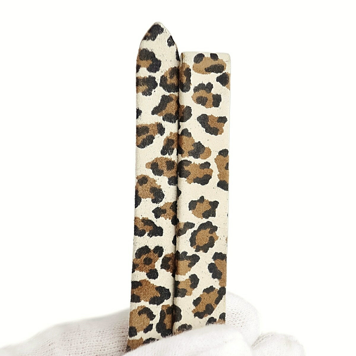 カルティエ 腕時計パーツ 純正 タンク用 レザーバンド レザー ベージュ 新品同様 替え ベルト 13.5mm レオパード ヒョウ柄 バックル用 中古