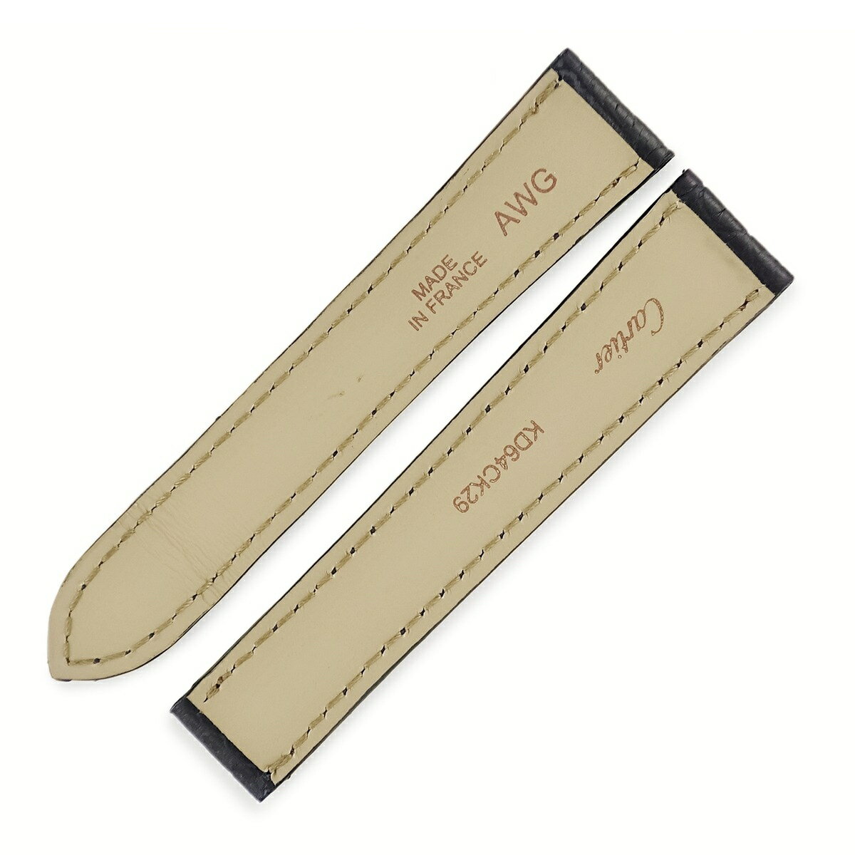 カルティエ 腕時計パーツ 純正 クロコバンド クロコダイル ネイビー 新品同様 替え ベルト バックル用 ストラップ 本革 替え 16.5mm ネイビー 紺 中古