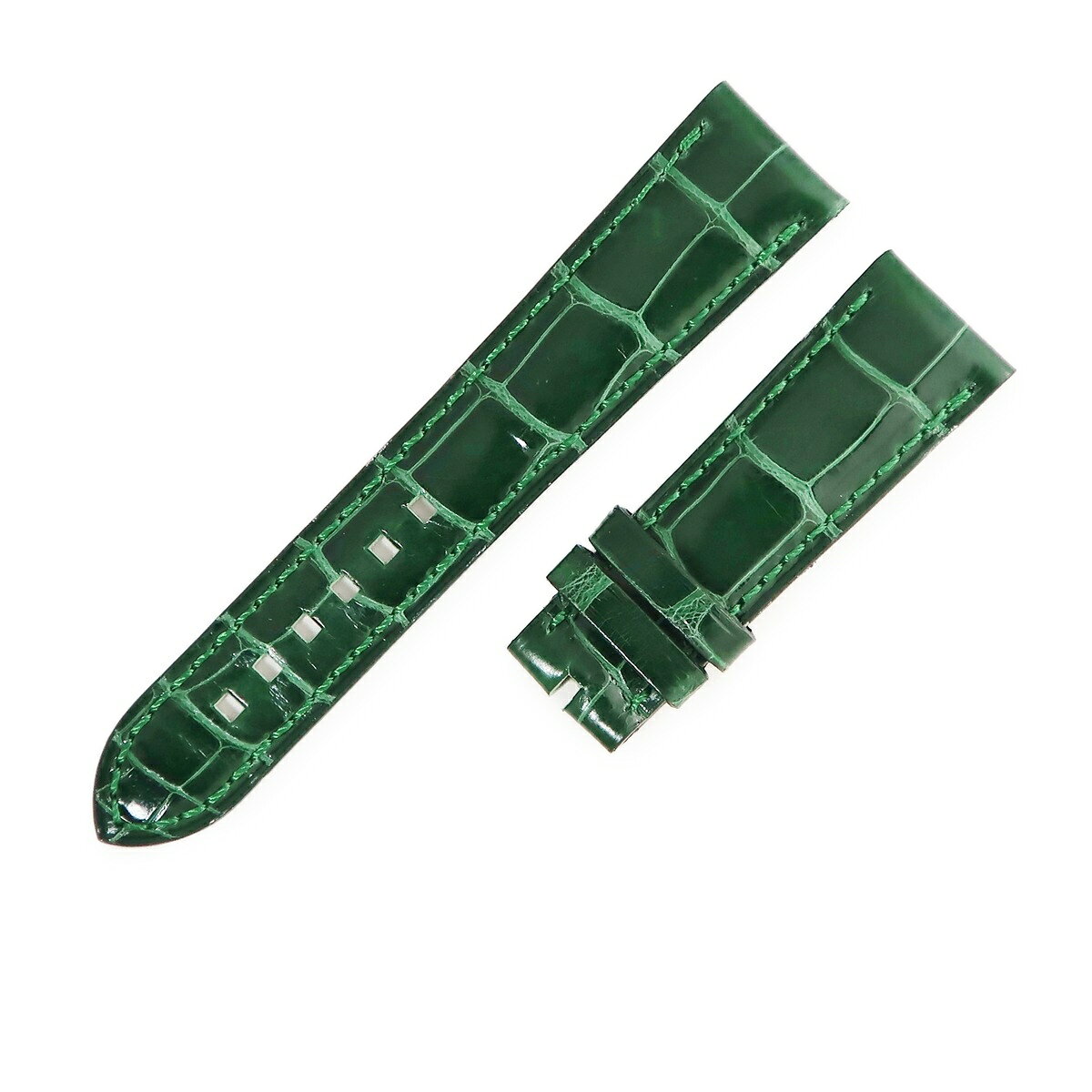 ハリーウィンストン 腕時計パーツ 純正 クロコダイル グリーン 新品同様 替え ベルト ストラップ 19mm グリーン 緑 中古
