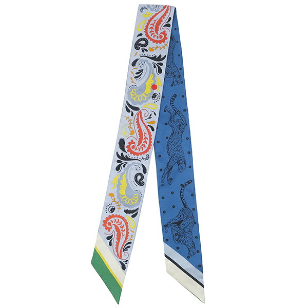 エルメス スカーフ ツイリー シルク マルチカラー 【GUEPARDS BANDANA MULT/チーター バンダナ】 中古