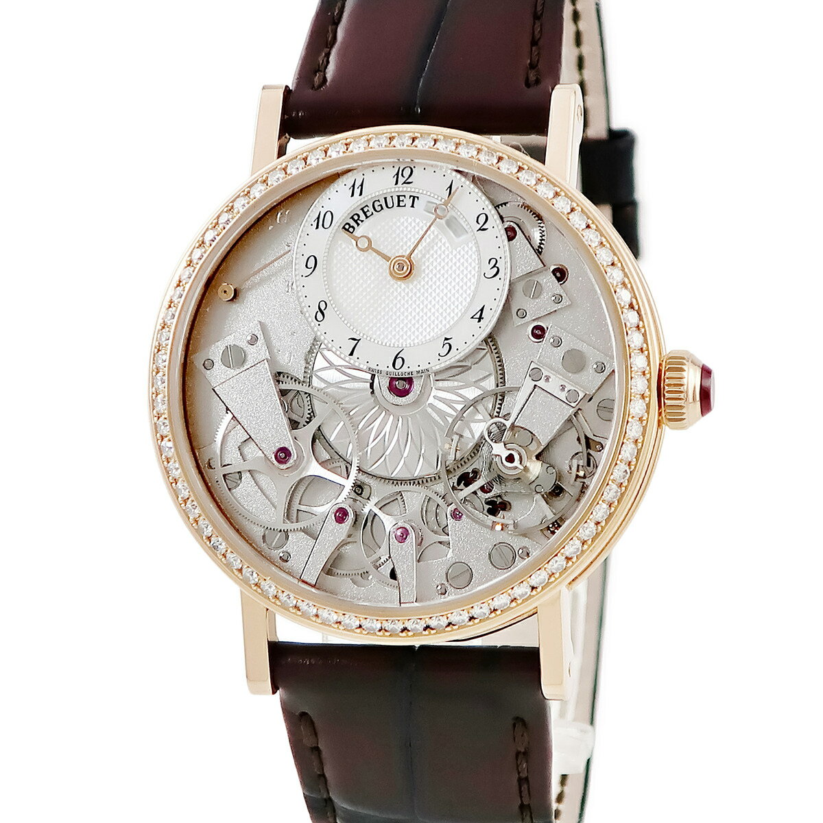 ブレゲ トラディション レディ 7038BR/18/9V6/D00D K18RG無垢 純正ダイヤ スケルトン シェル 自動巻き