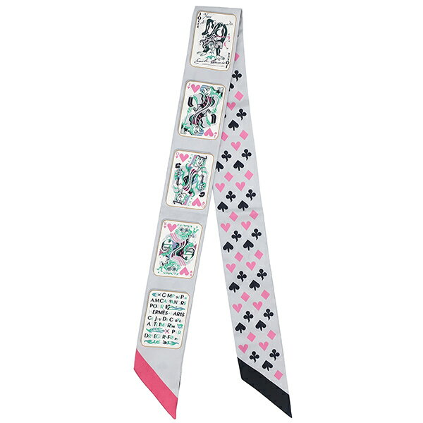 エルメス スカーフ ツイリー シルク マルチカラー 【JEU DE CARTES/ジュー ドゥ カルト】 中古