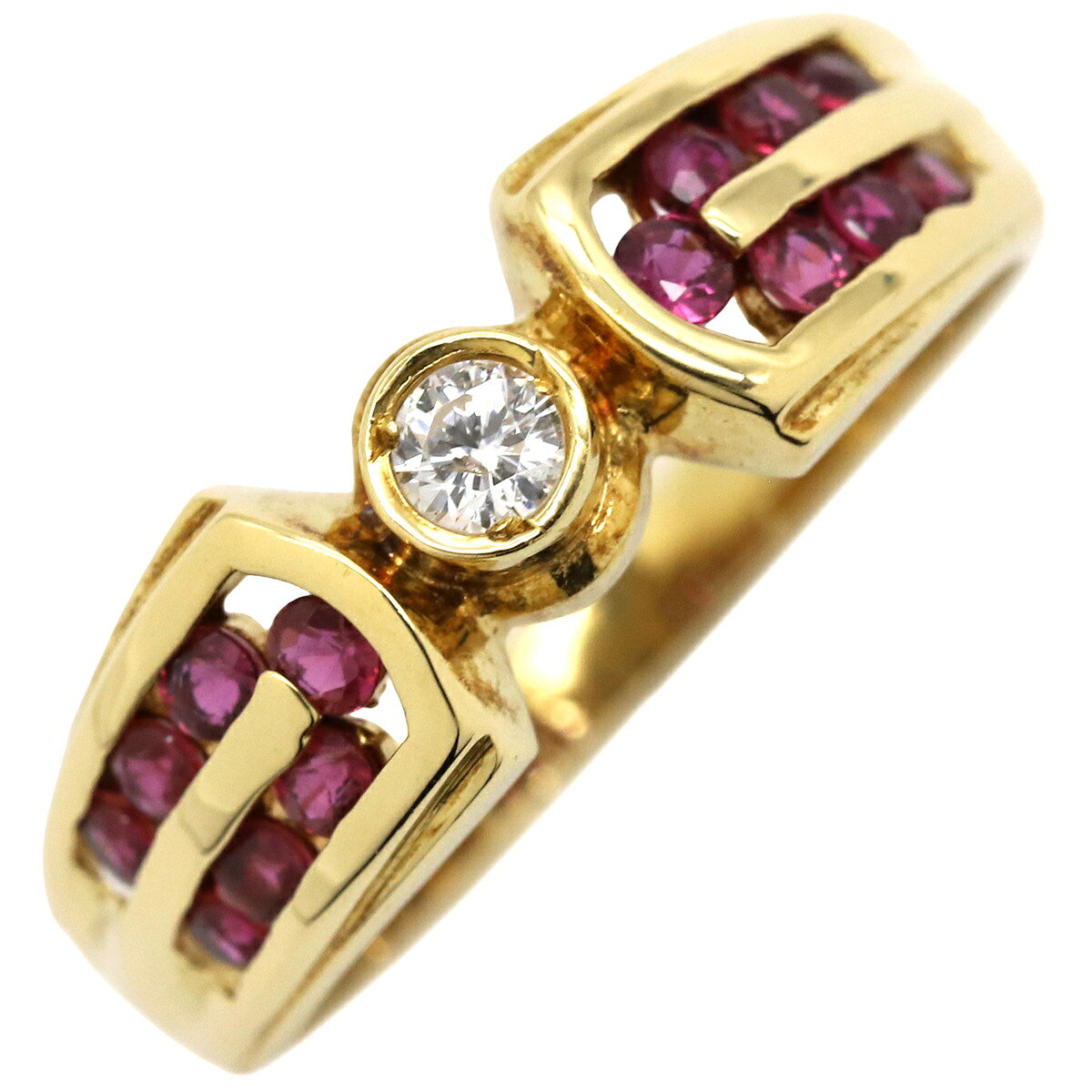 【中古】リング指輪ルビーダイヤリン...