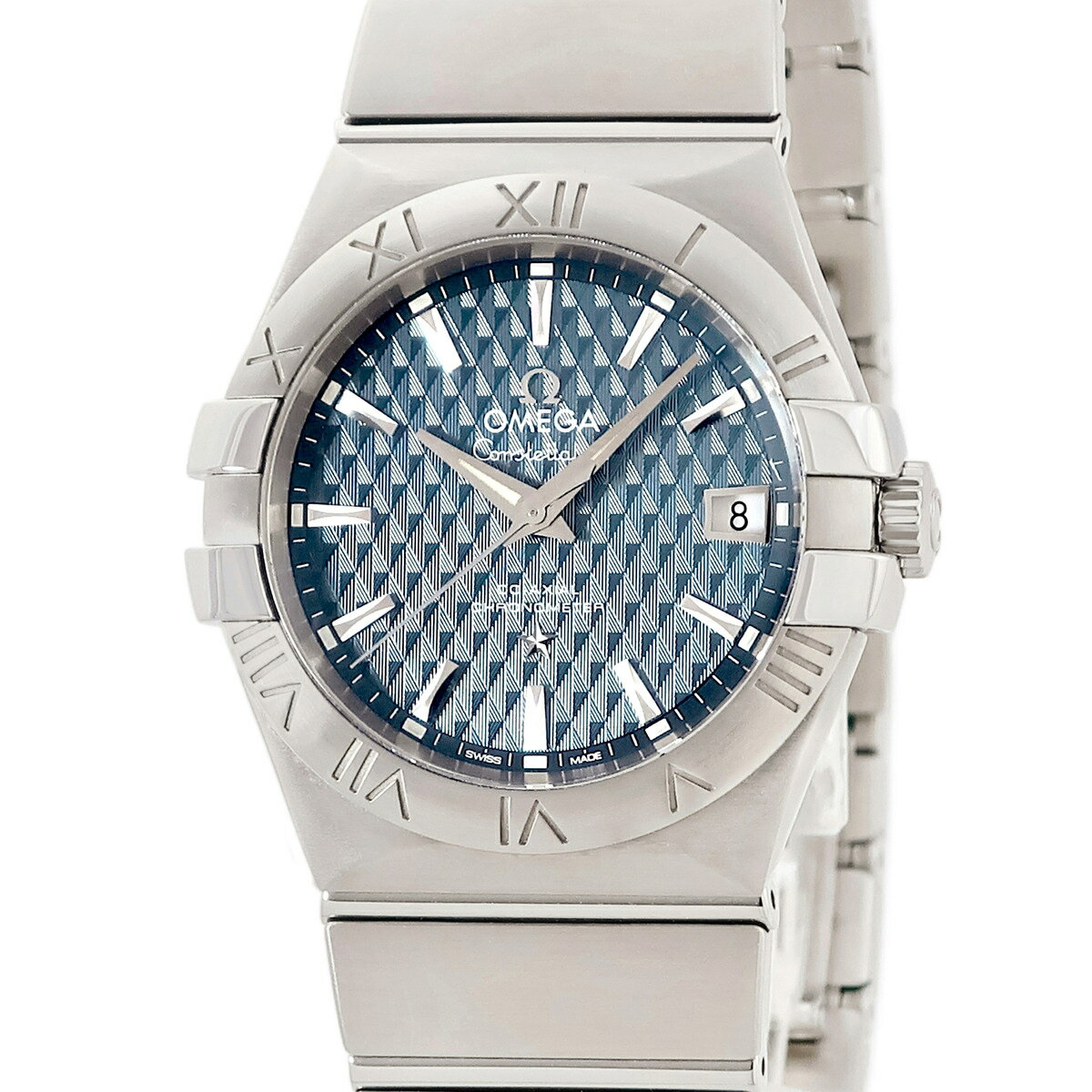 オメガ コンステレーション コーアクシャル クロノメーター 123.10.35.20.03.002 デイト ブルー 自動巻き