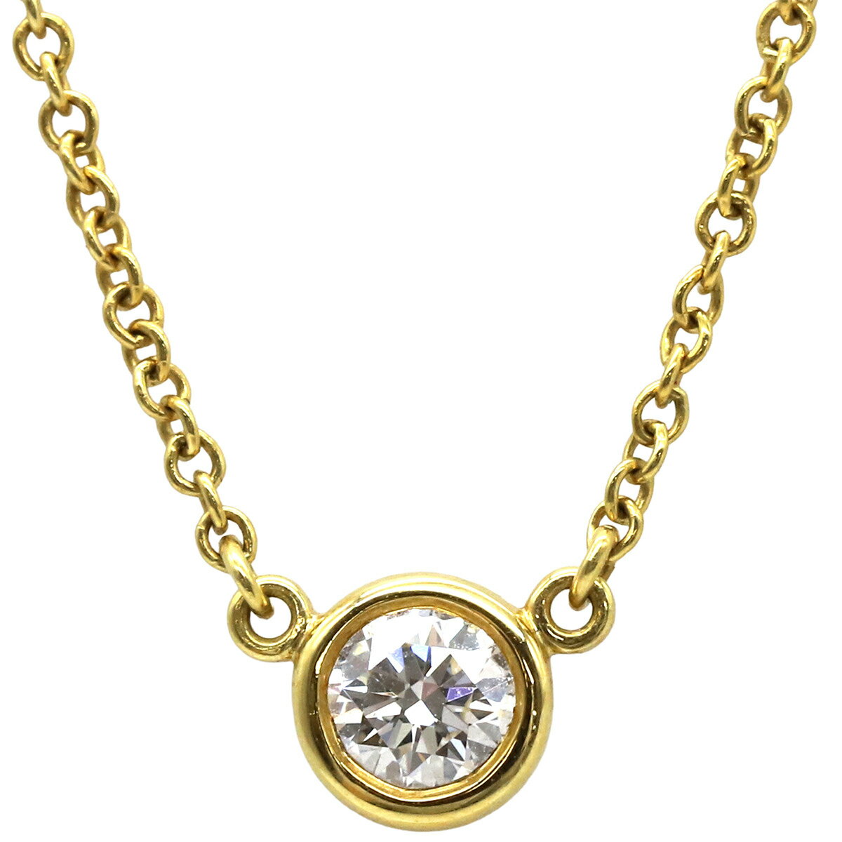 ティファニー ネックレス バイザヤード シングルダイヤモンド ペンダント K18YG ゴールド 750YG T&Co. 1石 エルサペレッティ 中古のサムネイル