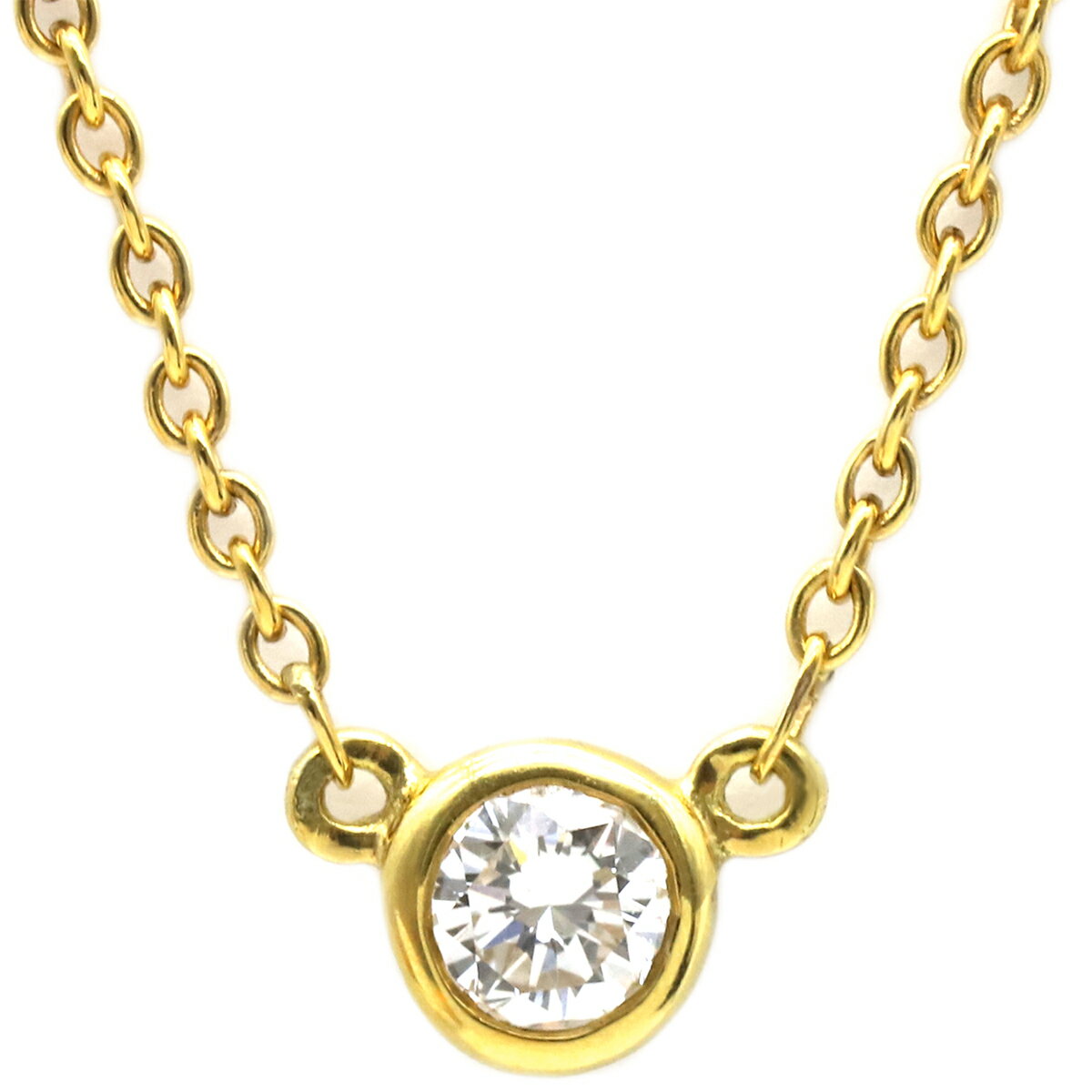 ティファニー ネックレス バイザヤード シングルダイヤモンド ペンダント K18YG ゴールド 750YG T&Co. 1石 エルサペレッティ 中古のサムネイル