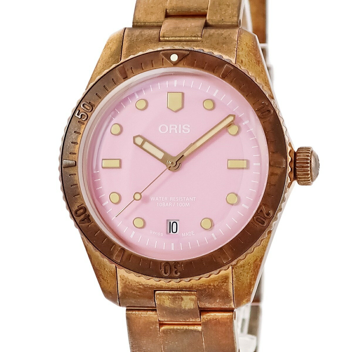 オリス ダイバーズ65 コットンキャンディ 01 733 7771 3158-07 8 19 15 ピンク デイト 夜光 ラウンド ..