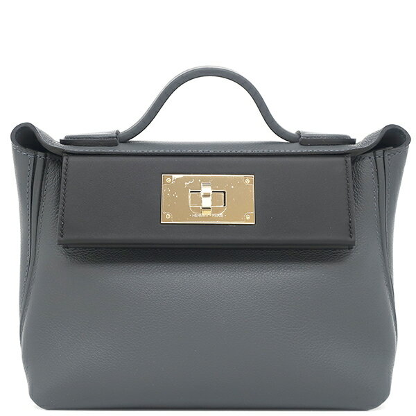 エルメス 2WAYバッグ サック ヴァンキャトル 24/24 ミニ 21 エバーカラー グレー 黒 グレー ヴェルソ 中古