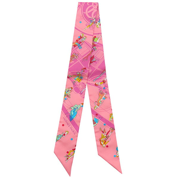 エルメス スカーフ ツイリー シルク ピンク 【Ex-Libris Les Parisiennes/エクスリブリス パリジェンヌ..