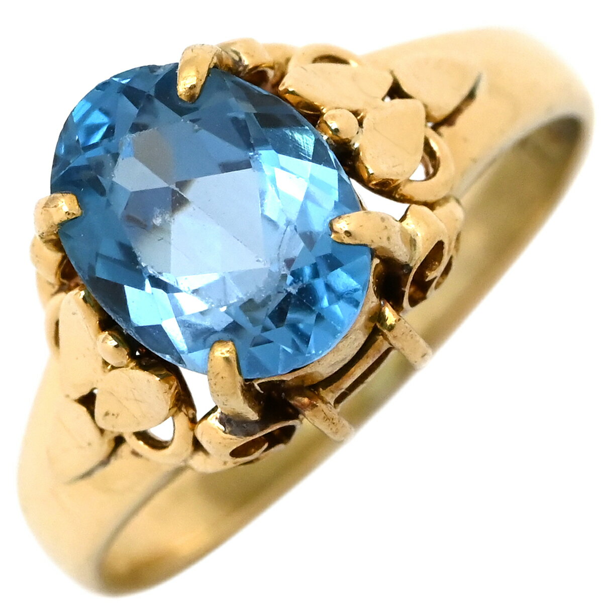 【楽天スーパーSALE】リング 指輪 ブルートパーズ K18YG ゴールド 青 中古