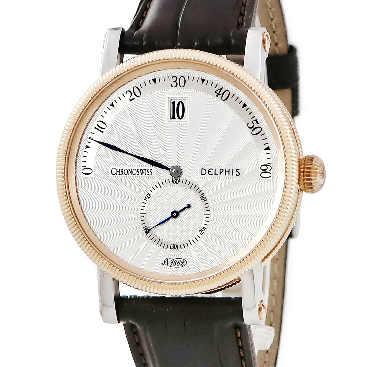 クロノスイス デルフィス ジャンピングアワー CH1422R K18RG×SS コンビ ギヨシェ レトログラード 自動巻き