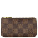 ルイヴィトン LOUIS VUITTON コインケース ポシェット クレ ダミエエベヌ 茶 キーチェーン付き ゴールド金具 N62658 定番 人気 美品 【中古】