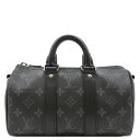 ルイヴィトン LOUIS VUITTON 2WAYバッグ キーポル バンドリエール 25 モノグラムエクリプス 黒 グレー ショルダー ボストン シルバー金具 M46271 定番 人気 美品 【中古】