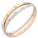 カルティエ Cartier ブレスレット LOVE ラブブレス K18PG/K18WG/ダイヤモンド ピンクゴールドXホワイトゴールド #18 定番 人気 美品 【中古】