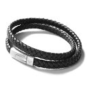 エンポリオアルマーニ ブレスレット アクセサリー メンズ イーグルマーク シルバー&ブラック EGS2176040 EMPORIO ARMANI