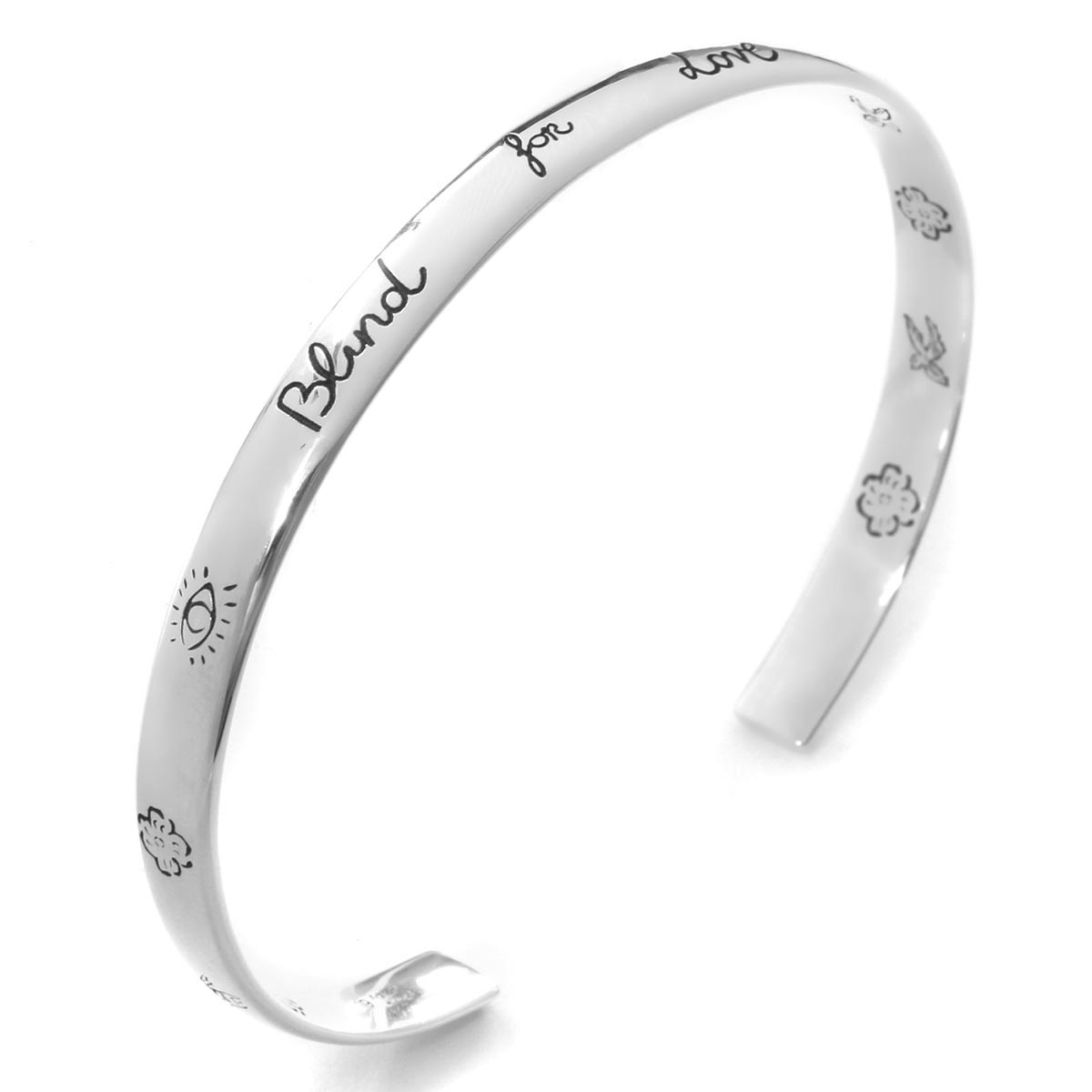 グッチ バングル アクセサリー レディース ブラインドフォーラブ アイ ハート バード フラワー シルバ..