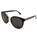 グッチ サングラス メンズ レディース キャッツアイ ラウンド UVカット ブラック&グレー GG0850SK 001 GUCCI