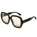 グッチ サングラス メンズ レディース スクエア UVカット ブラック&イエロー GG1064S 001 GUCCI
