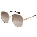 グッチ サングラス メンズ レディース スクエア UVカット インターロッキングG ブラウングラデーション&ゴールド GG1089SA 002 GUCCI(4)