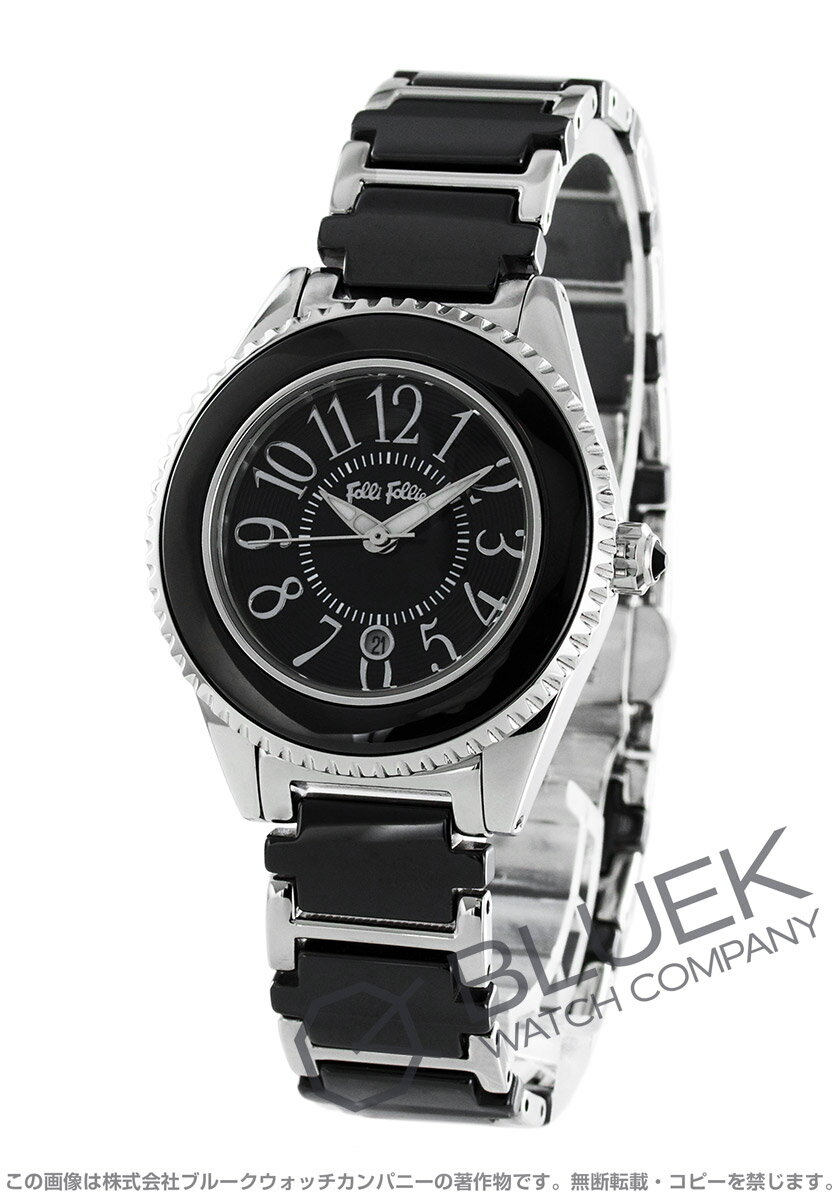 フォリフォリ WF0A033 ブラック レディース 替えベゼル付 【シルバー、ブラック、ジルコニア】 WF0A033BDK 腕時計 時計【あす楽対応】