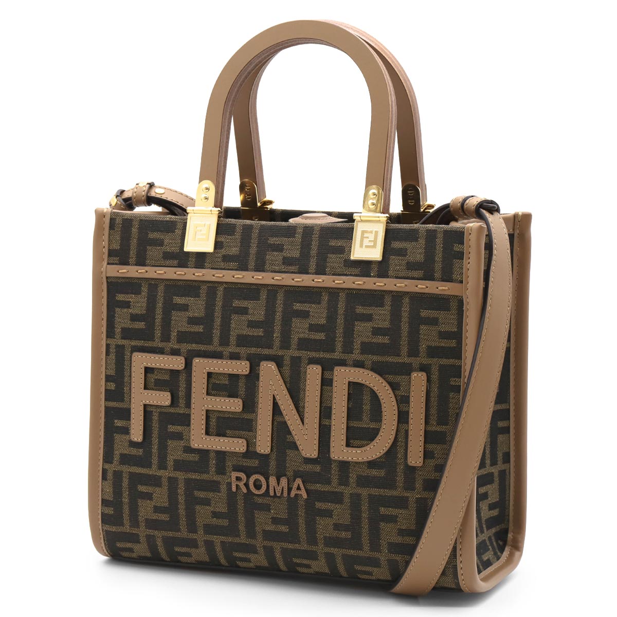 美品✨ FENDI 美品✨ FENDI ズッカ柄 自立 ハンドバッグ ジャガード 銀