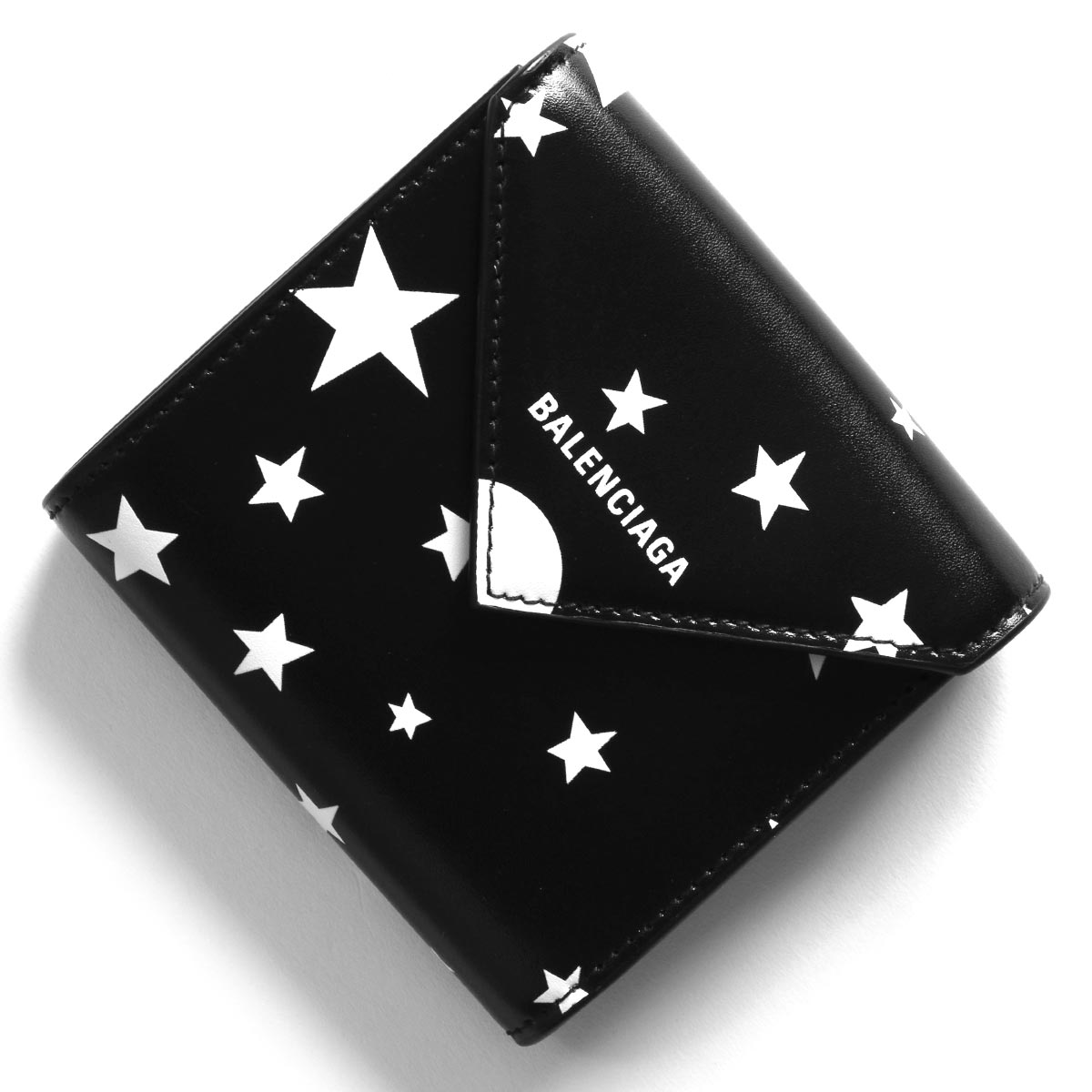 バレンシアガ 財布（レディース） バレンシアガ 三つ折り財布 財布 レディース ペーパー スター 星 ブラック&ホワイト 637450 210FD 1090 BALENCIAGA