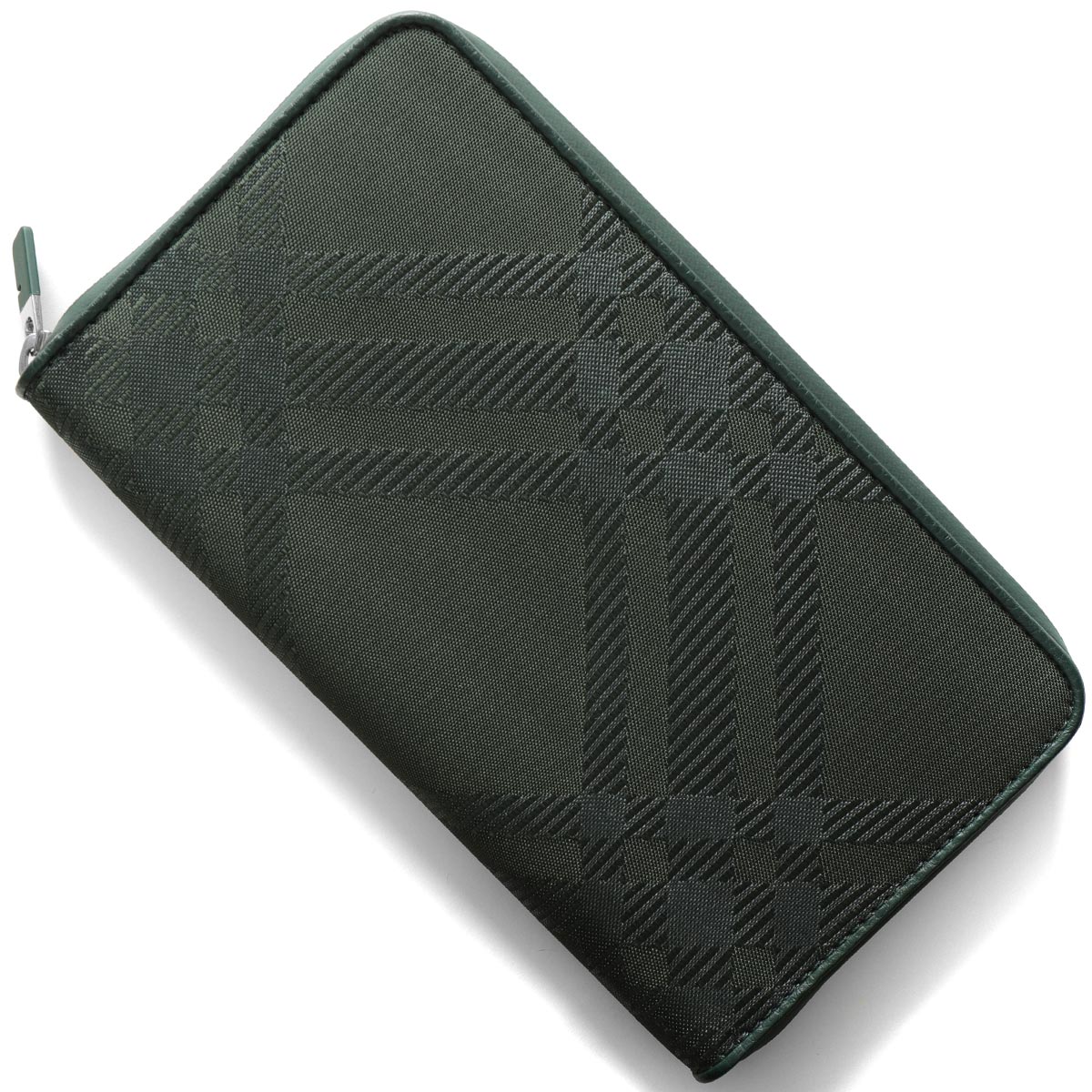 バーバリー 長財布 財布 メンズ チェックジャガード ヴァイングリーン MS ZIP WALLET LG NJ2 153058 B7325 8080738 BURBERRY