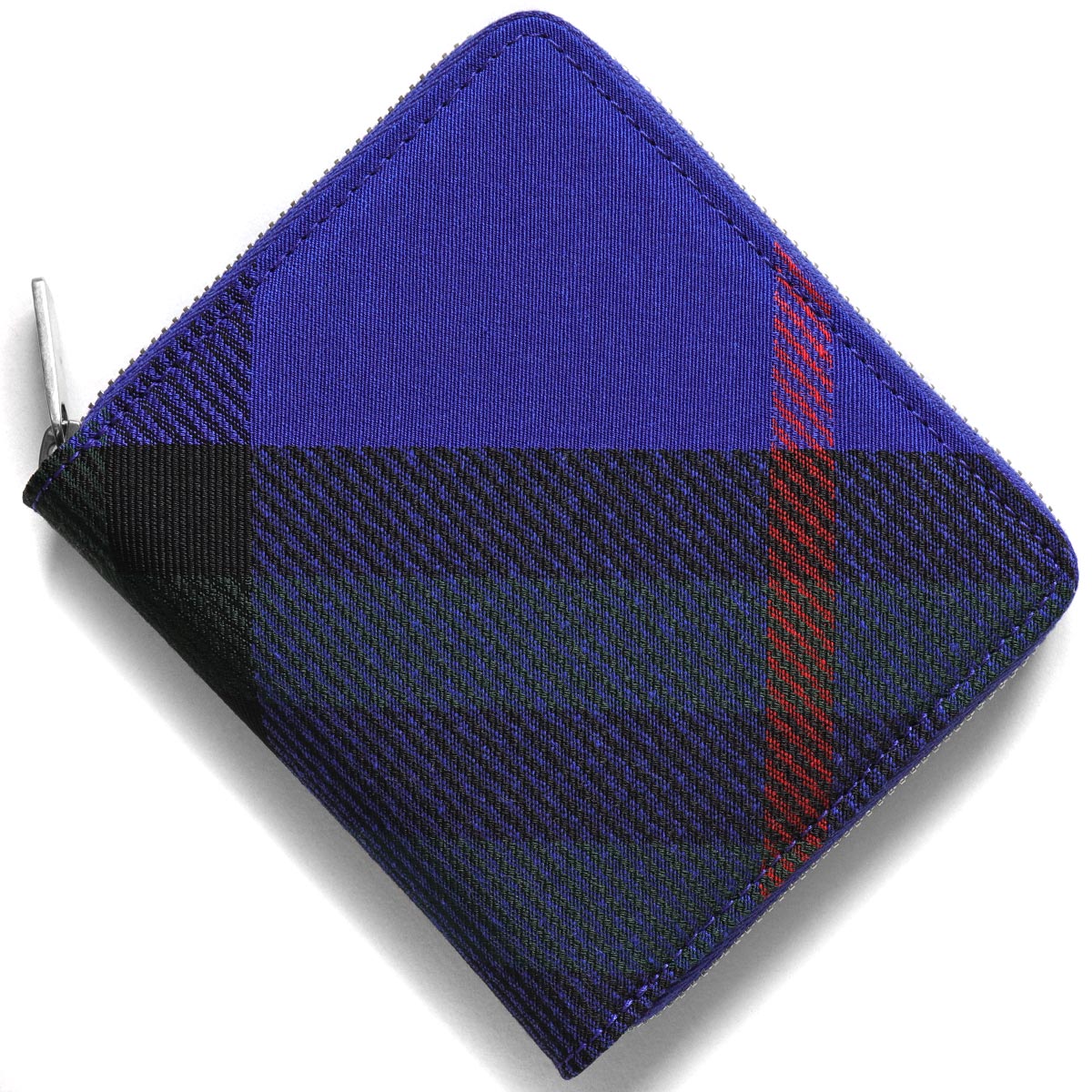 バーバリー 二つ折り財布 財布 メンズ レディース チェック ジャガード ナイトブルー MS ZIP WALLET MD CJ1 153462 B7323 80...