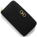 フェラガモ 長財布 財布 レディース ダブル ガンチーニ ラウンドファスナー ブラック 220405 NERO 0758661 SALVATORE FERRAGAMO