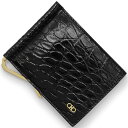 フェラガモ 二つ折り財布(札入れ) 財布 メンズ ダブル ガンチーニ クロコ型押し ブラック 661475 NERO 0776477 SALVATORE FERRAGAMO