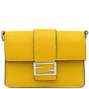 フェンディ FENDI ショルダーバッグ マイクロ フラット バゲット カーフ イエロー 7M0311 定番 人気 美品 【中古】