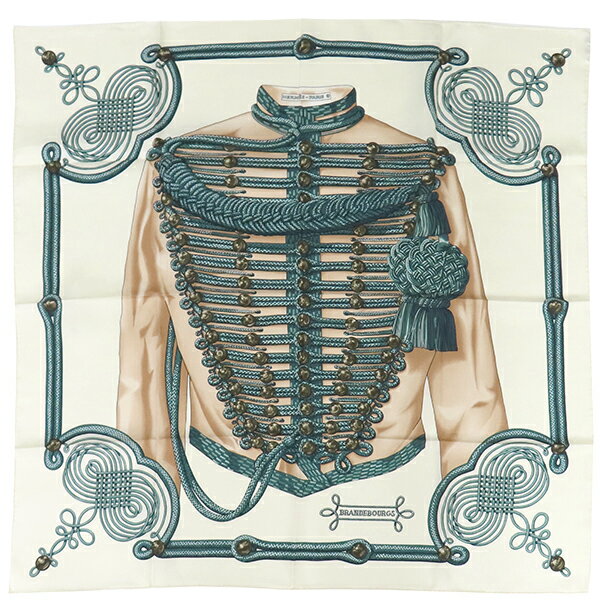 エルメス スカーフ カレ90 CARRE シルク マルチカラー 【BRANDEBOURGS/ブランデンブルク飾り】※ソルド品 中古