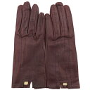 エルメス 手袋 グローブ レザー ワインレッド #7.5 中古