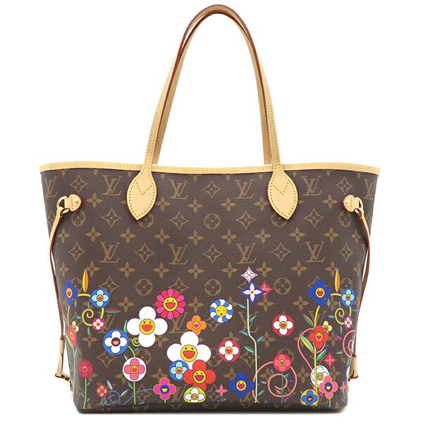 ルイヴィトン トートバッグ LV × TM ネヴァーフル MM モノグラムキャンバス ブラウン未使用 村上隆 茶 ピンク M46987 中古のサムネイル