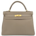 エルメス 2WAYバッグ ケリー32 内縫い トゴ グレー 中古