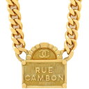 シャネル ネックレス ココマーク ロゴ ネックレス GP ゴールド RUE CAMBON 中古