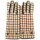 グッチ 手袋 ホースビット ウール ベージュ M 7 1/2・170/185・18.5cm 茶 マルチカラー 603635 中古