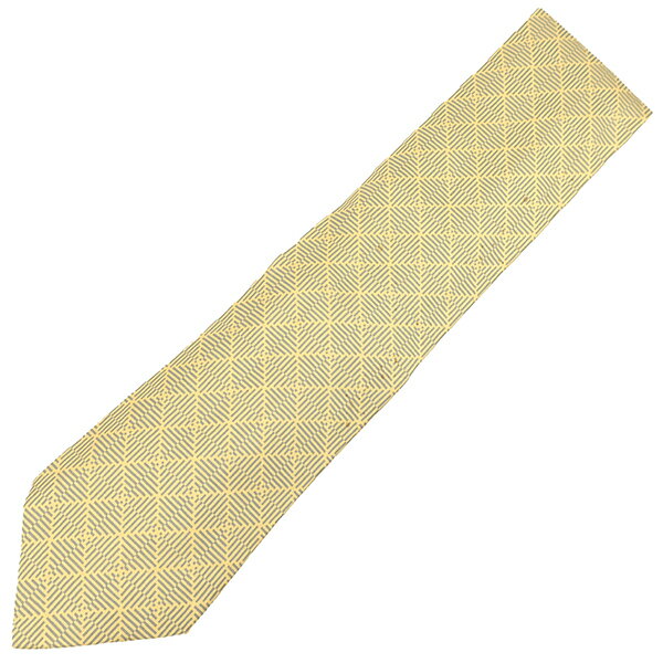 エルメス ネクタイ 和柄 9cm シルク イエロー 黄色 中古
