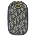クリスチャン・ディオール 2WAYバッグ 30 MONTAIGNE フォンホルダー キャンバス ネイビー チェーンショルダー 紺 43MA0271 中古