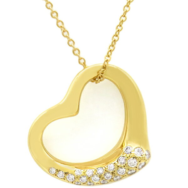 ティファニー ネックレス オープンハート ダイヤ ロングネックレス K18YG ゴールド 750YG エルサペレッティ 中古のサムネイル