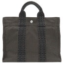 エルメス トートバッグ エールライントート PM キャンバス グレー 鍵/カデナ欠品 中古