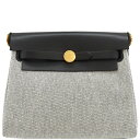 エルメス ショルダーバッグ エールバッグジップ ミニ 20 ルトゥルネ トワルアッシュ ブラック未使用 トワルH 中古